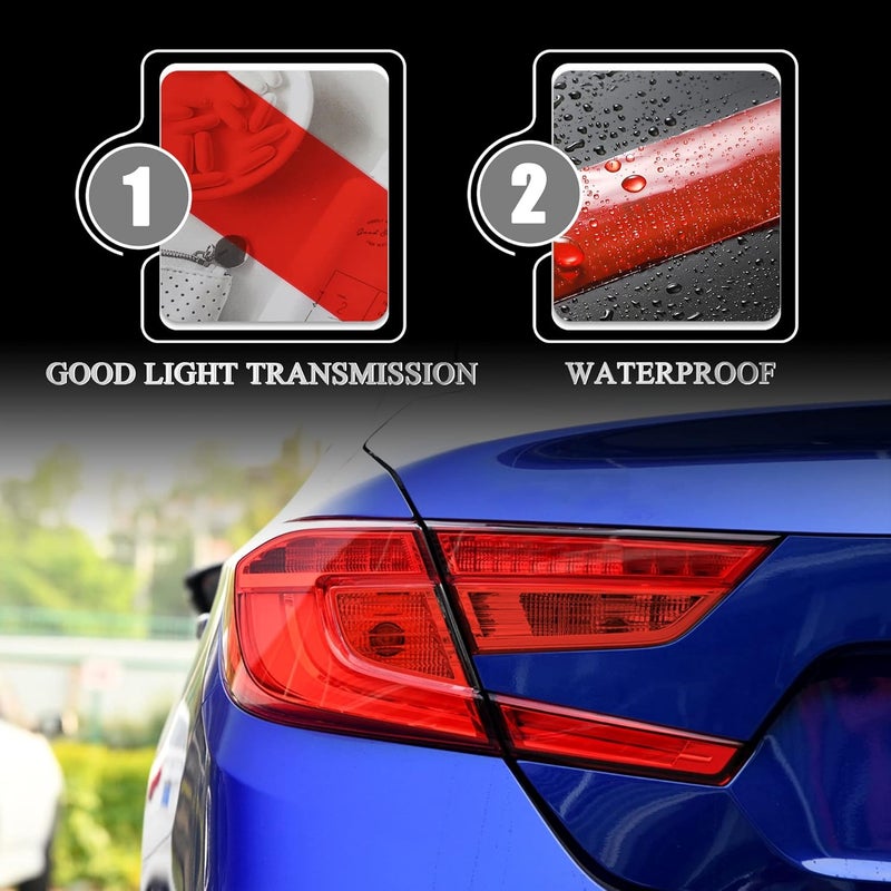 TOMALL Vinyl Smoke Tint Turn Signal Reverse Light Films Compatible with Honda 10th Accord 2018-2020 PreCut Car Tail Light Transmission Stickers Exterior Decoration (Red) - Image 2